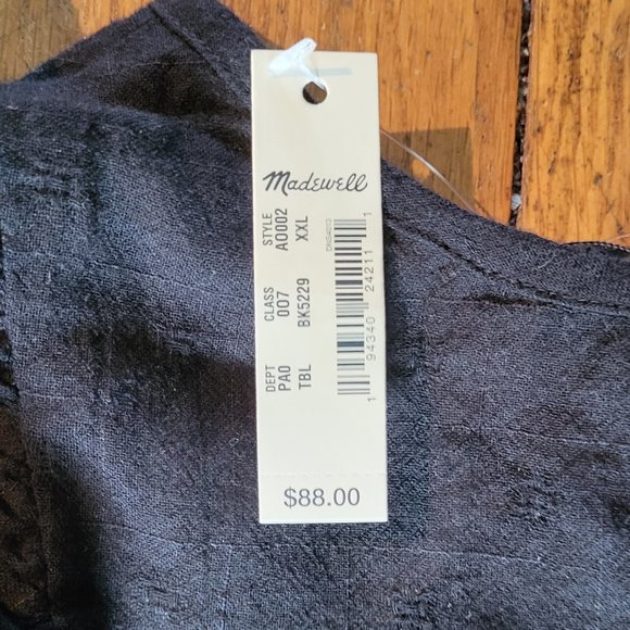 Madewell Embroidered Ruffle Shoulder Tank - Sz XXL - NWT - Picture 6 of 8